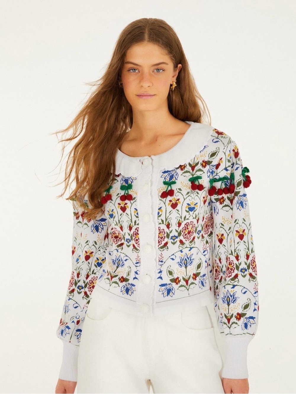 Farm Rio Stitched Garden Ainika Knit Cardigan. Medium. NWT.